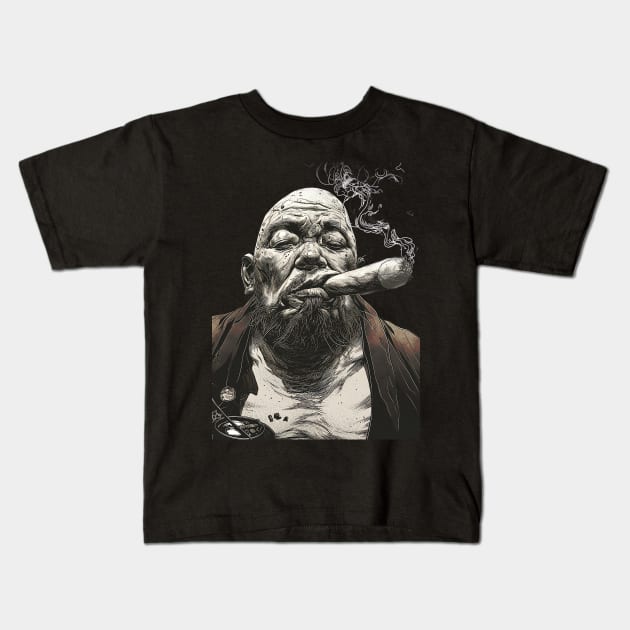 Puff Sumo: It’s Inevitable, Roll With It and Chill on a Dark Background Kids T-Shirt by Puff Sumo